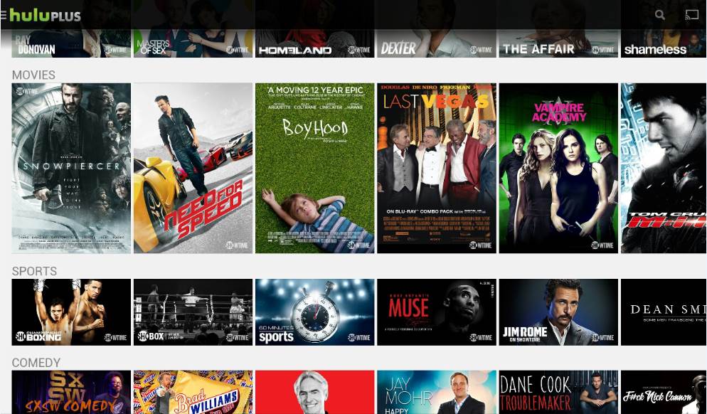 Showtime programmes - VOD-Belgique